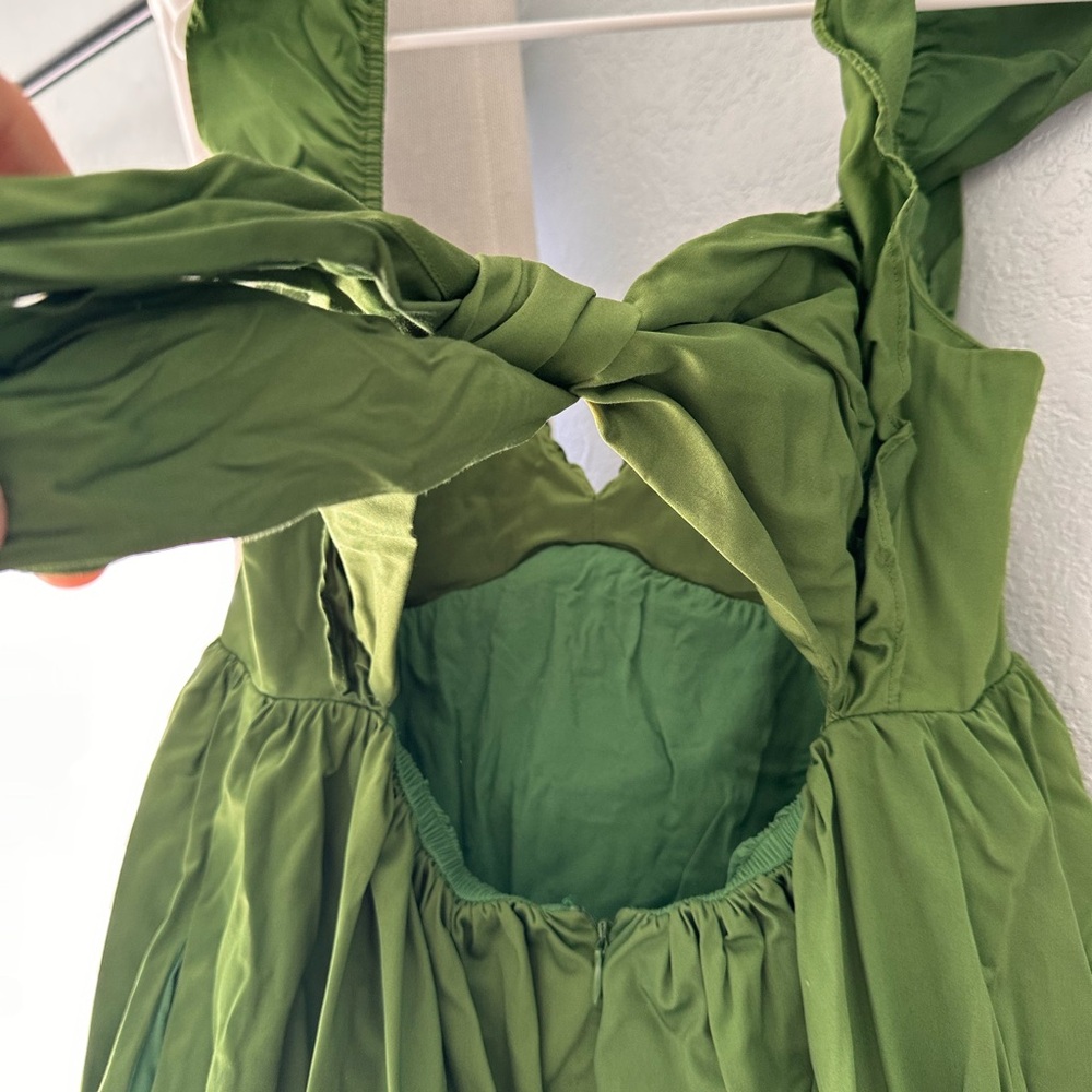 Green Ruffle Strap Sundress - Picture 9 of 10